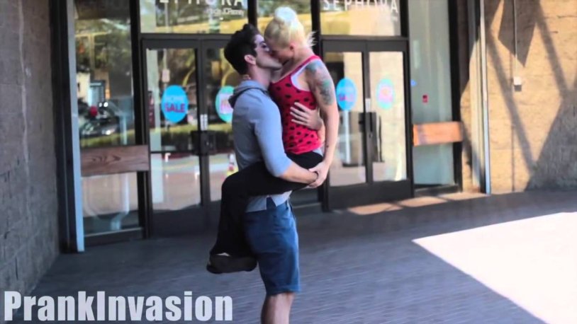 Prank invasion kiss
