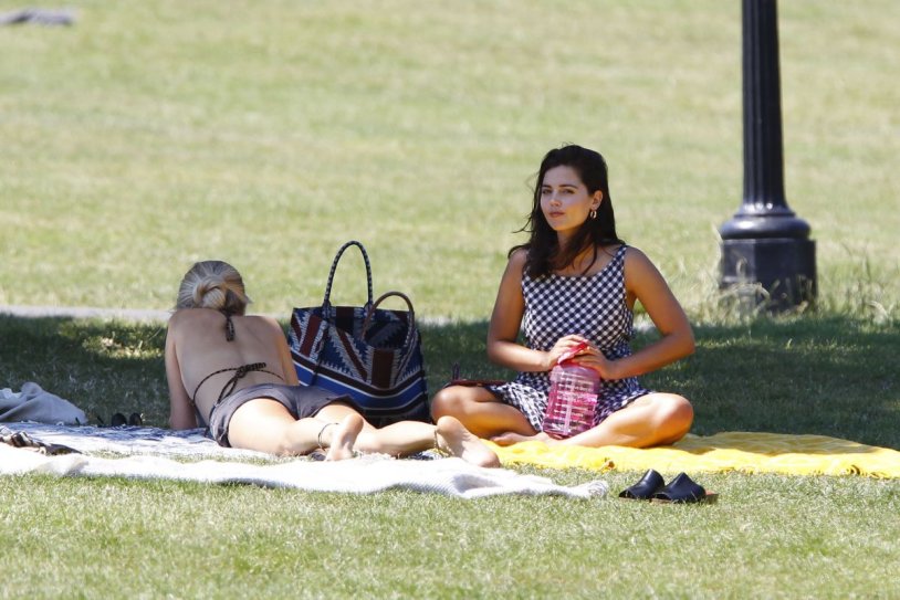 Jenna Coleman on the beach