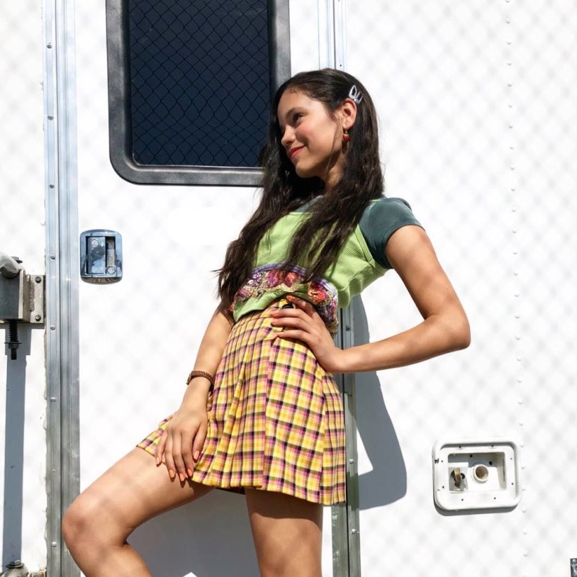 Jenna Ortega in a skirt
