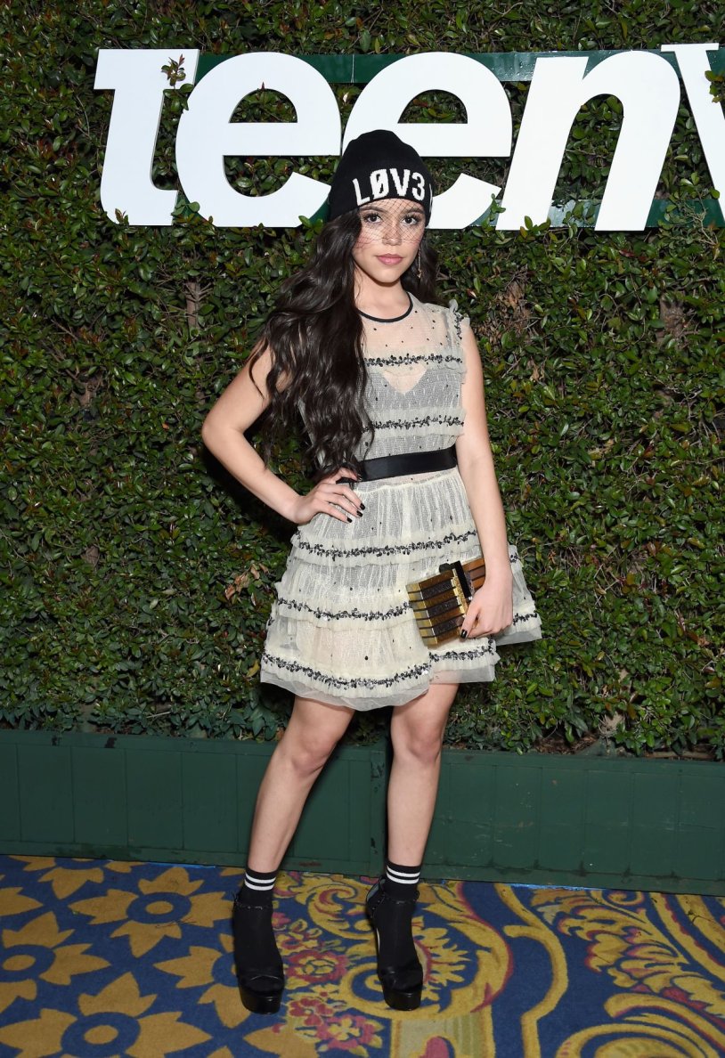 Jenna Ortega in a dress