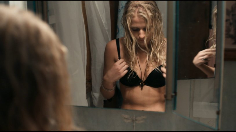 Gray Katrion in a swimsuit