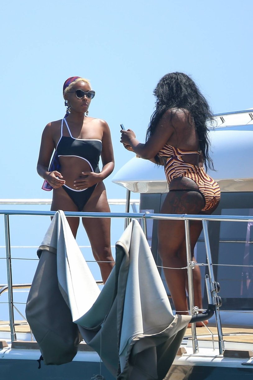 Zanel Mon in a swimsuit