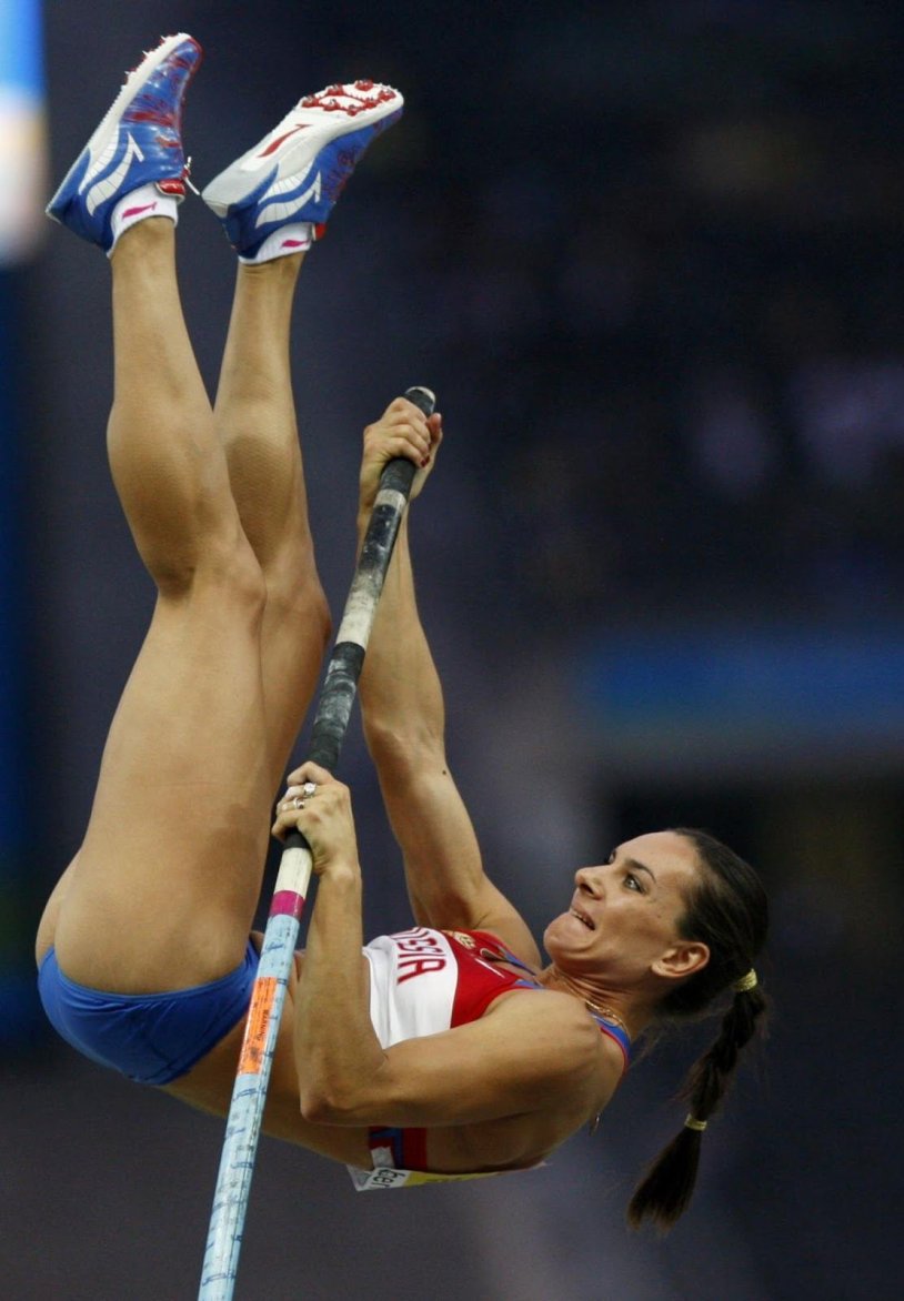 Elena Isinbaeva in a jump