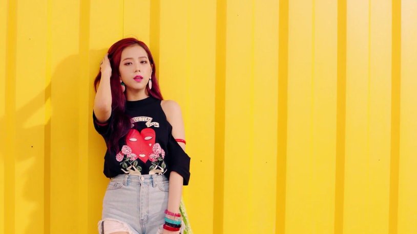 Kim Jenny in a black dress