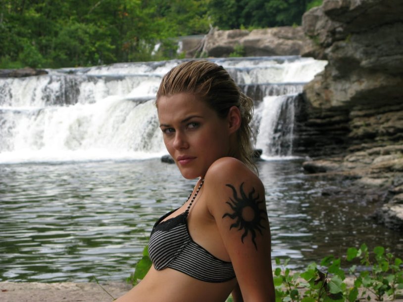 Rachel Taylor in a swimsuit