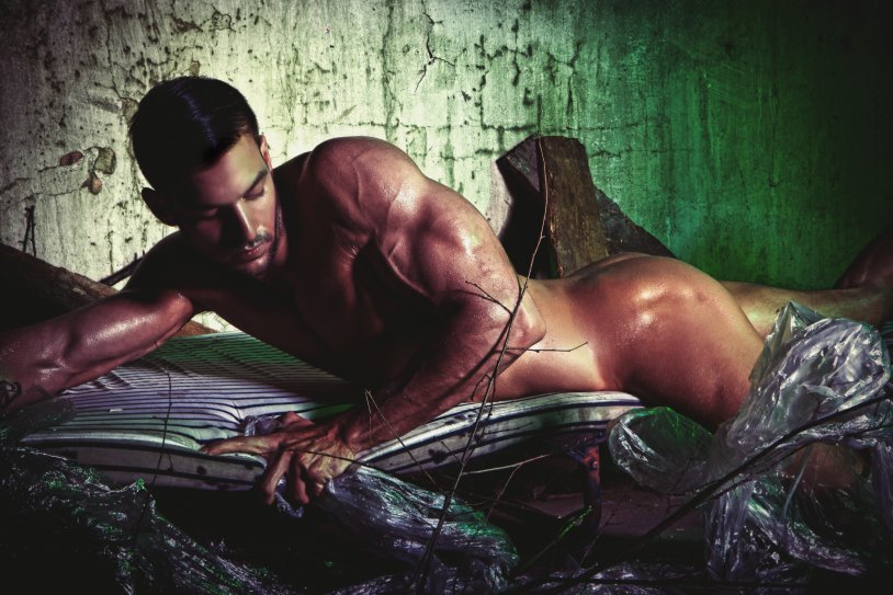 Photoshoot of naked men