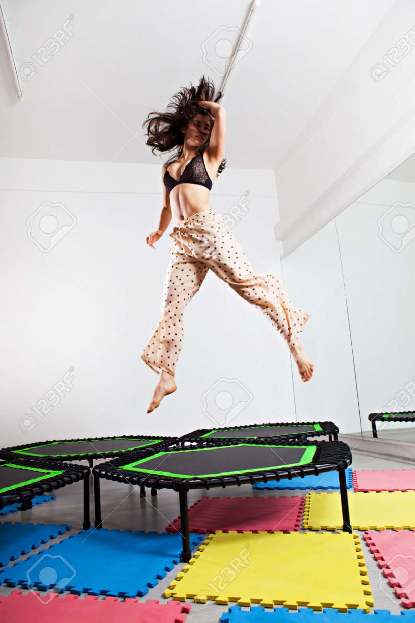 Photo studio with a trampoline