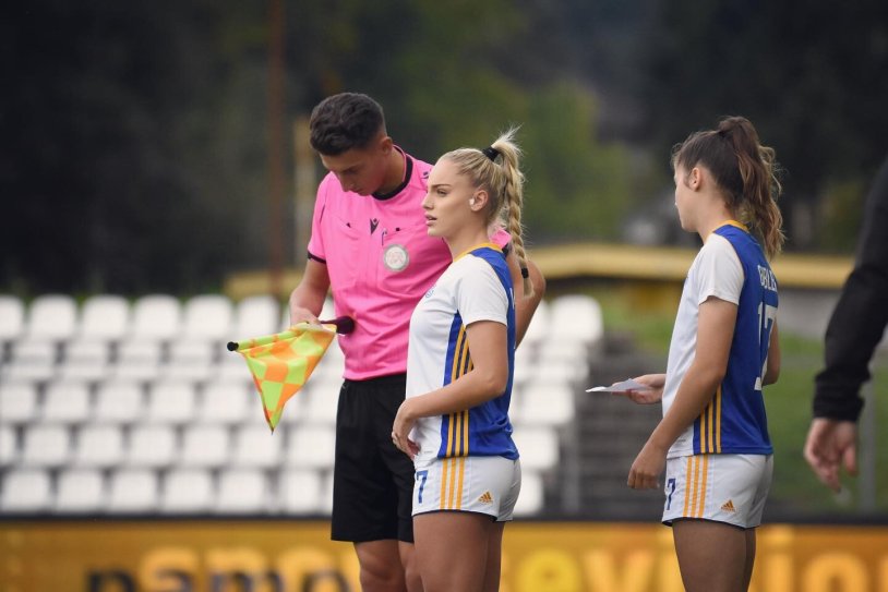 Derrion Keller in the dress