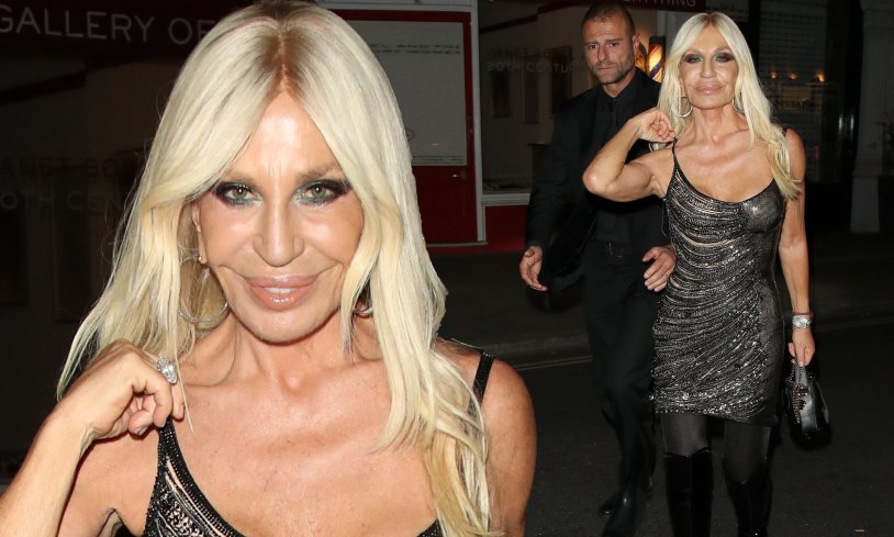 Donatella Versace with models 2020