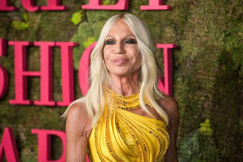 Donatella Versace in the leopard