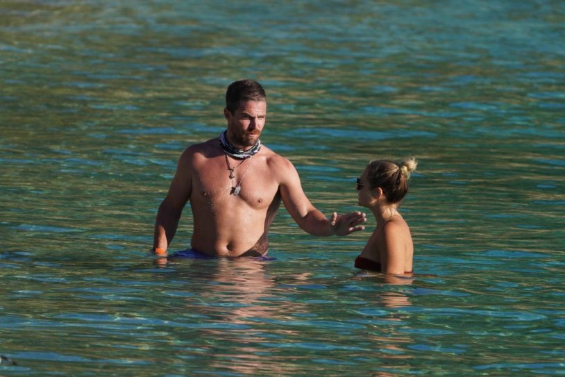 Stephen Amell and Cassandra Jin