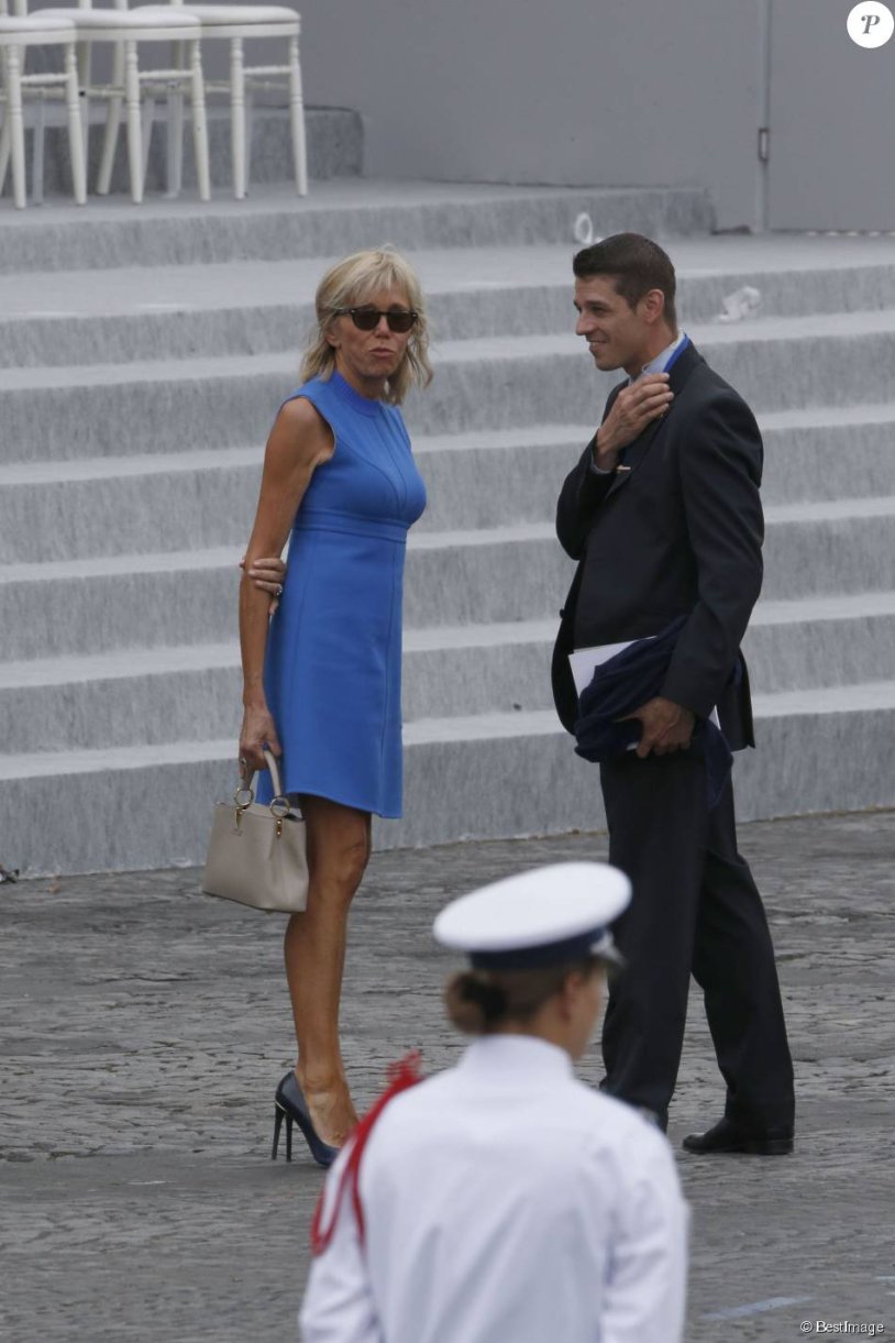 Brigitte Macron on the beach