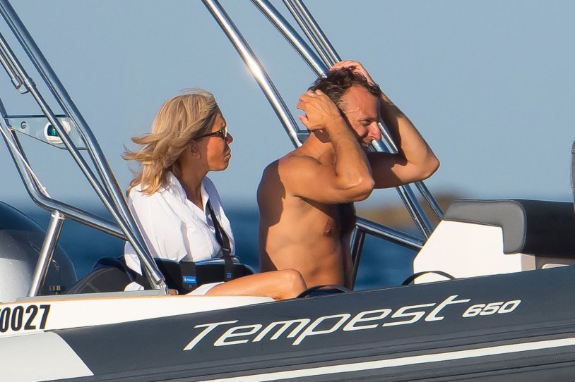 Brigitte Macron on a Yacht
