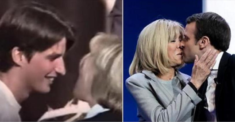 Macron and his wife 1993