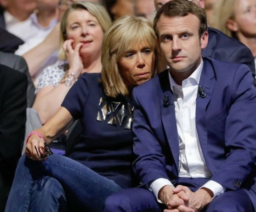 Macron with his wife