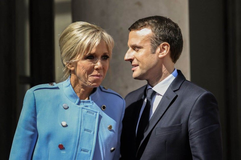 Macron Emmanuel with his wife