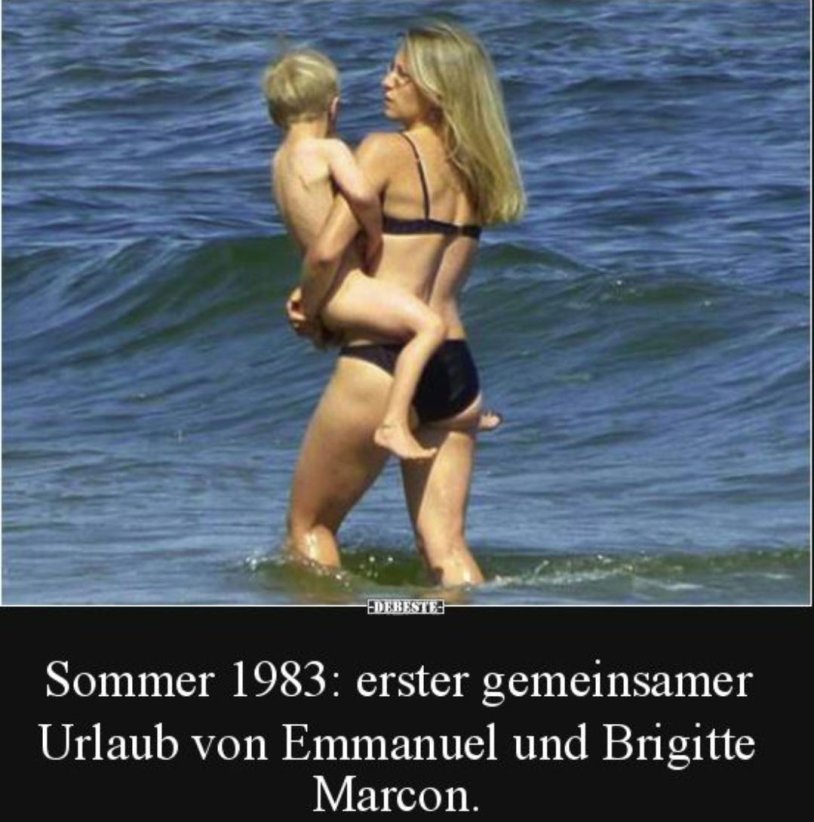 Brigitte Macron in his youth swimsuit