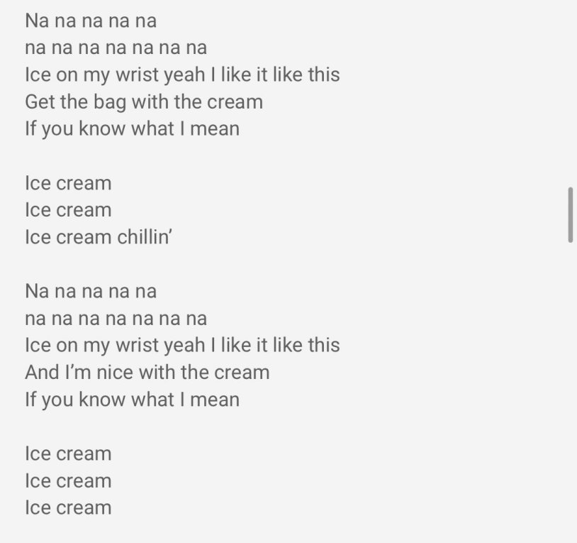 Lyrics Ice
