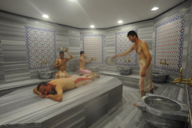 Hamam Turkish bathhouse nude