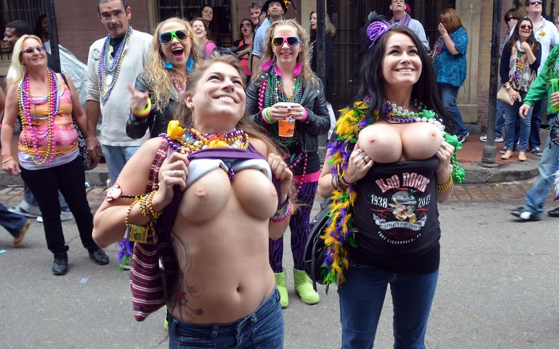 Naked beauties at the festival