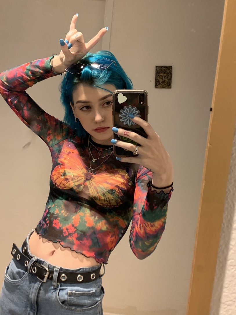 Top with long sleeves of female