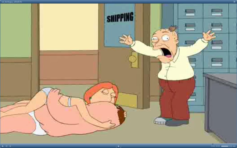 Lois and Peter Gryffins in the bathroom