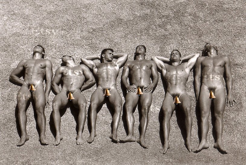 Naked men and women on the beach