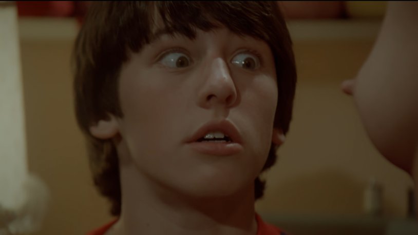 Blonde in shiny tights