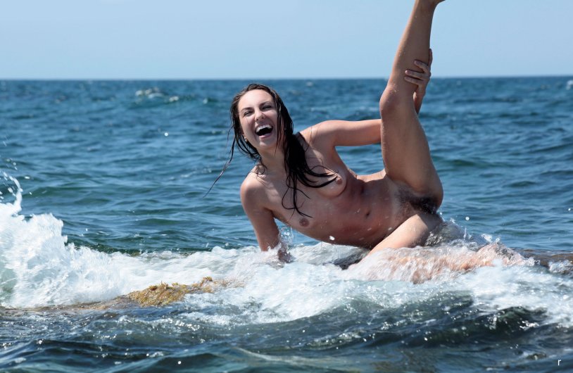Fucking on the beach on a deck chair