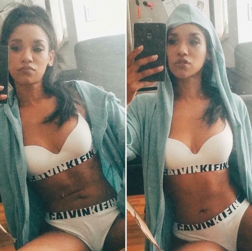 Candice Patton in underwear