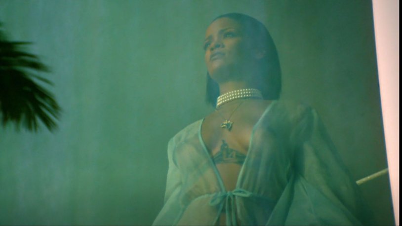 Rihanna's bare chest in the video