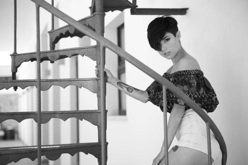 Giorgia Soleri in a dress