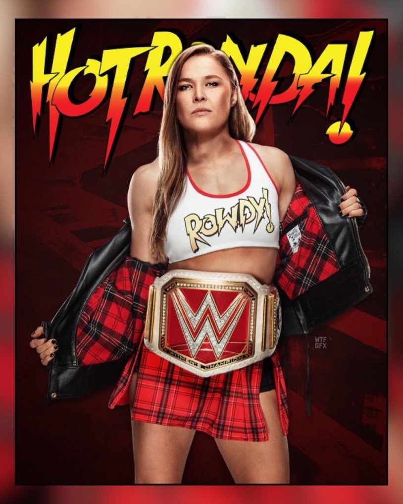 Ronda Rosei without a bra