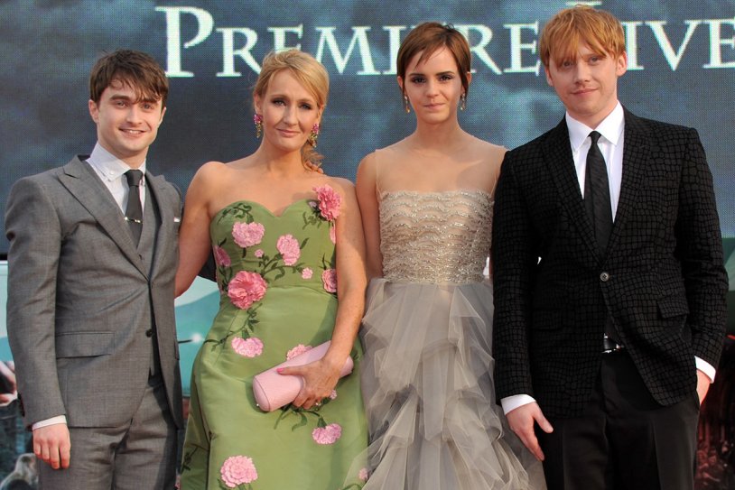 Joan Rowling with actors Harry Potter