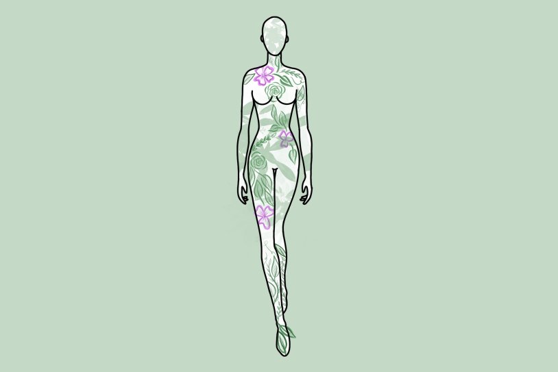 Lymphatic system massage lines of the body