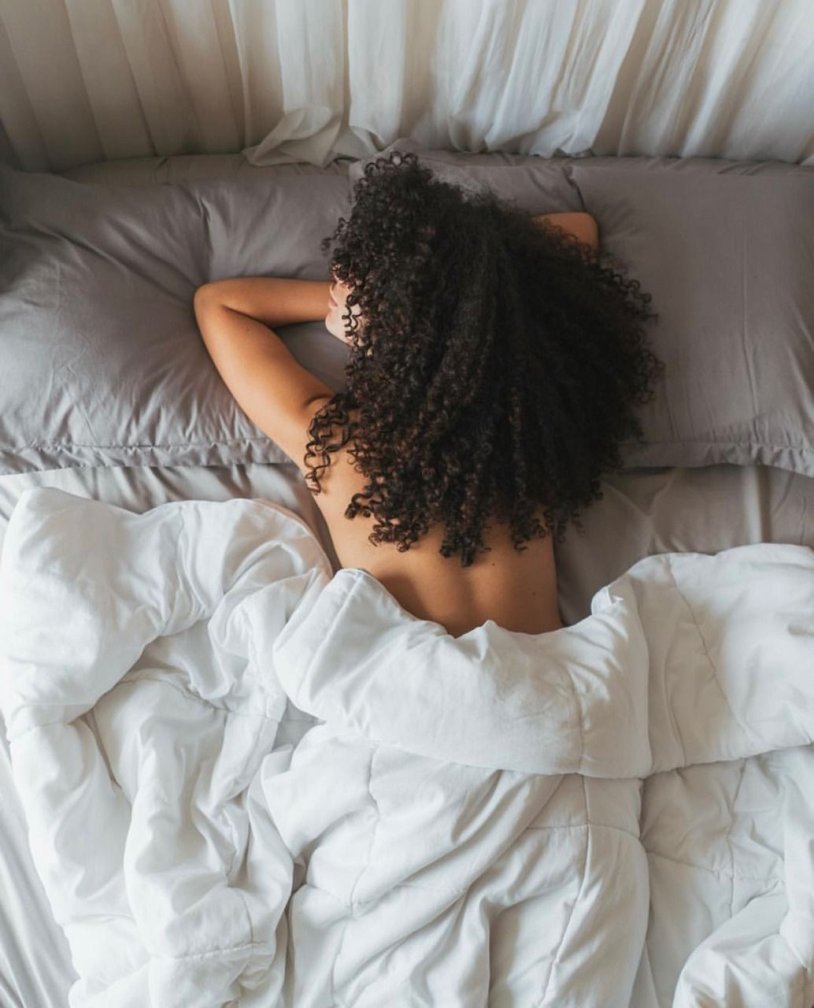 Curly girl from the back