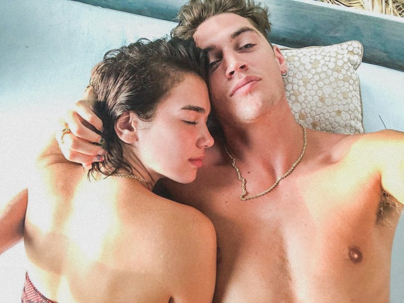 Dua Lipa in a bare dress