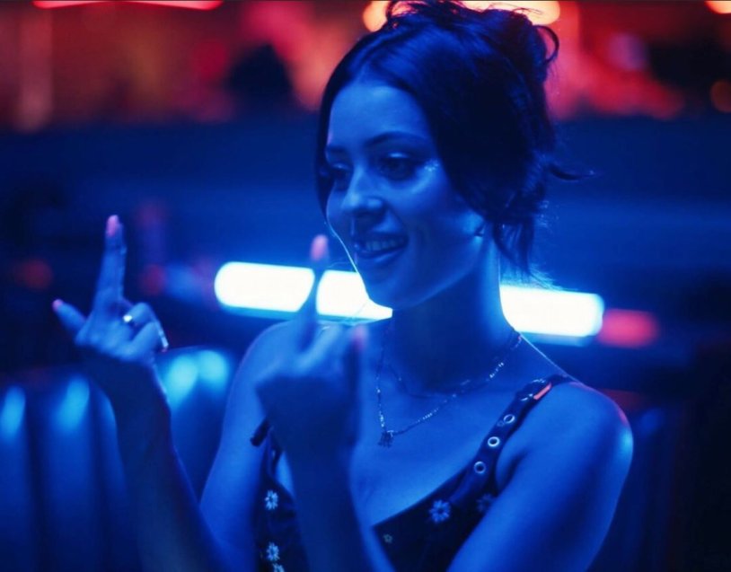 A couple in the cinema euphoria