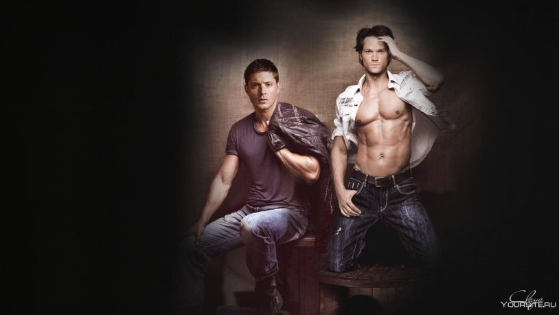 Jensen Ackles and Jared Padaleki without a T -shirt