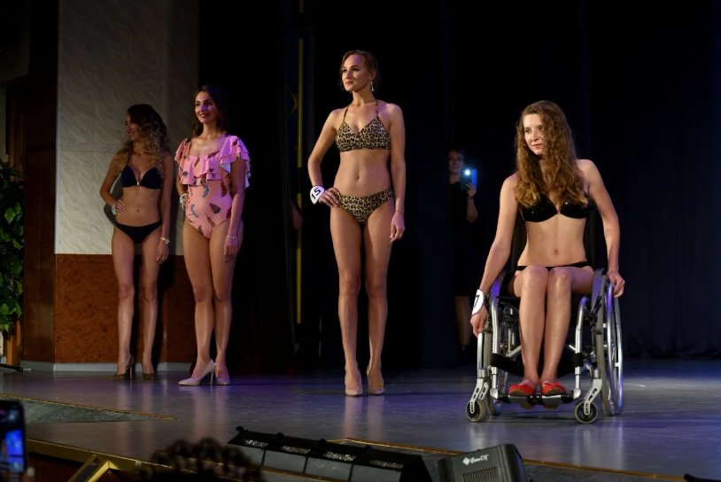 Defile in swimsuits at the beauty contest