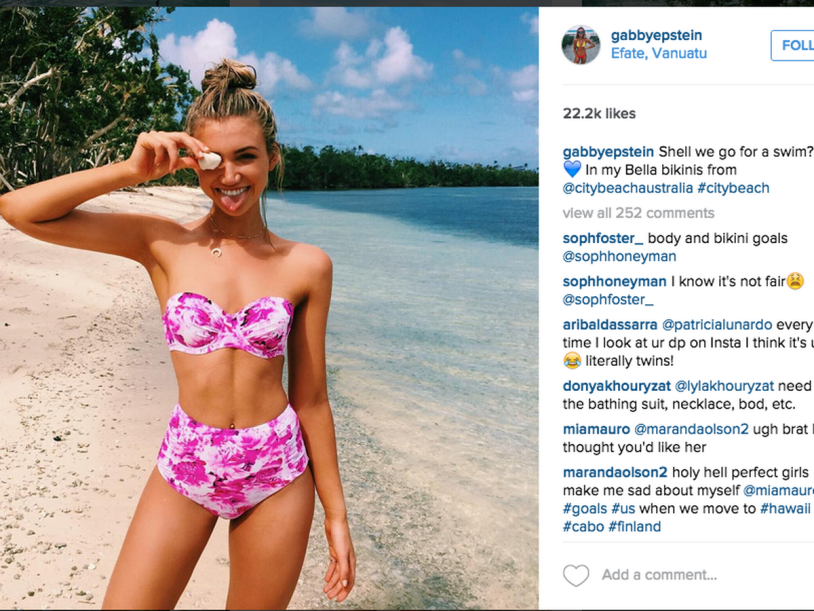 Gabby Epstein in a bikini and then naked