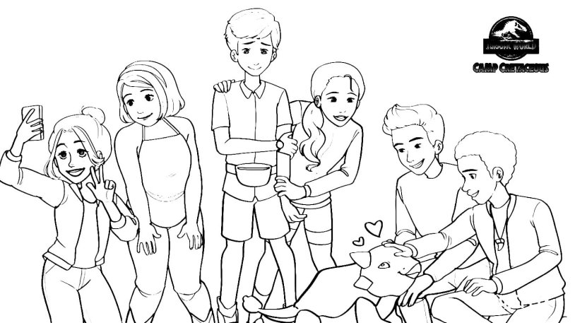 Coloring the world of Jurassic period Cretaceous camp