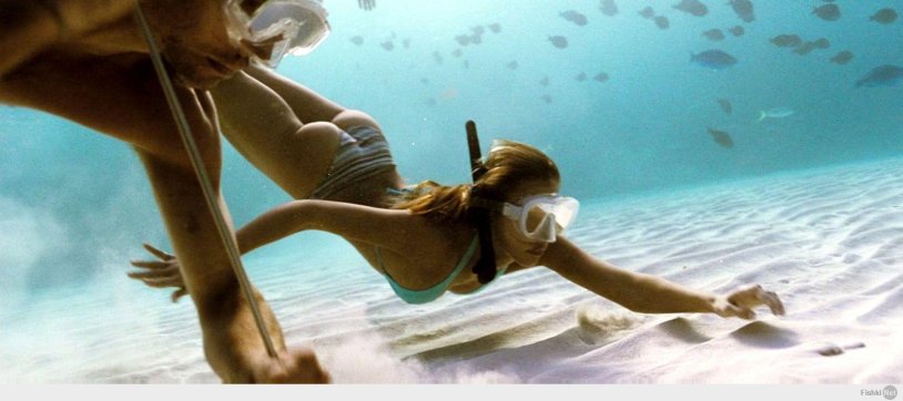 Girl in a swimsuit under water