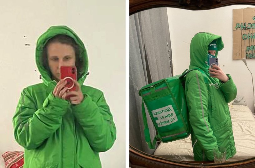 Maria Alekhina with chicken