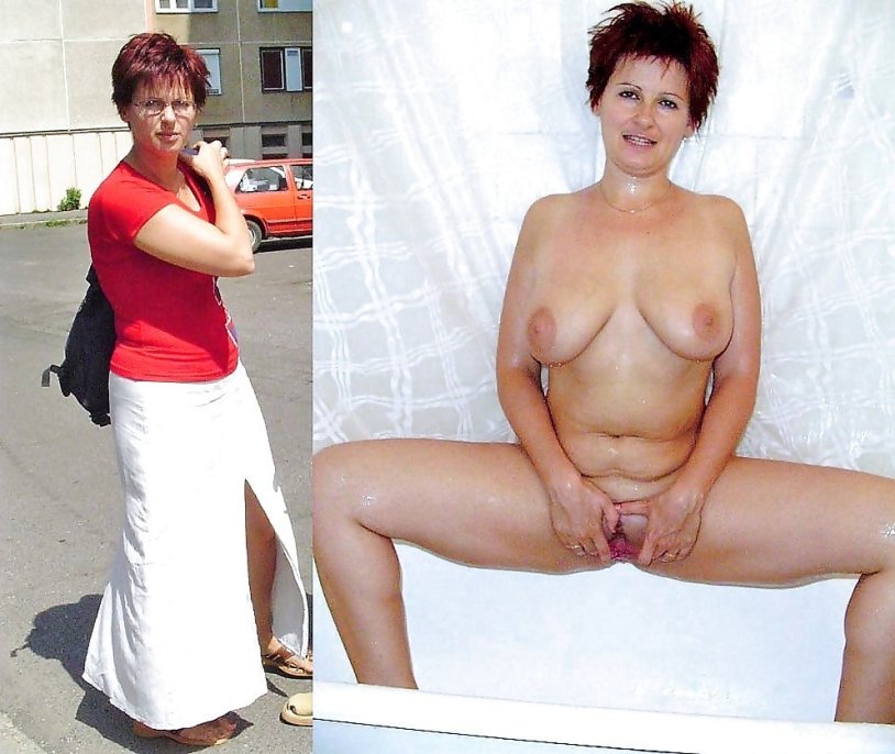 Separate naked old women