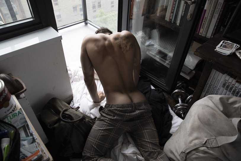 Beautiful man behind