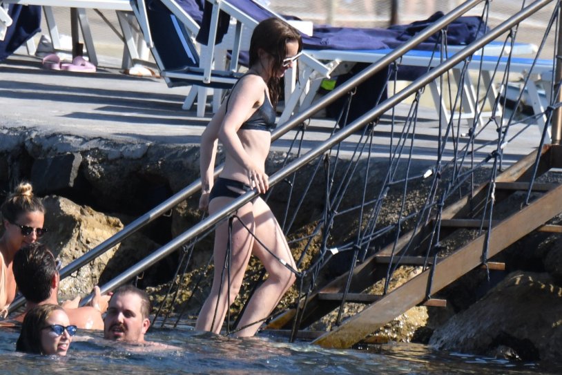 Lily Collins without panties