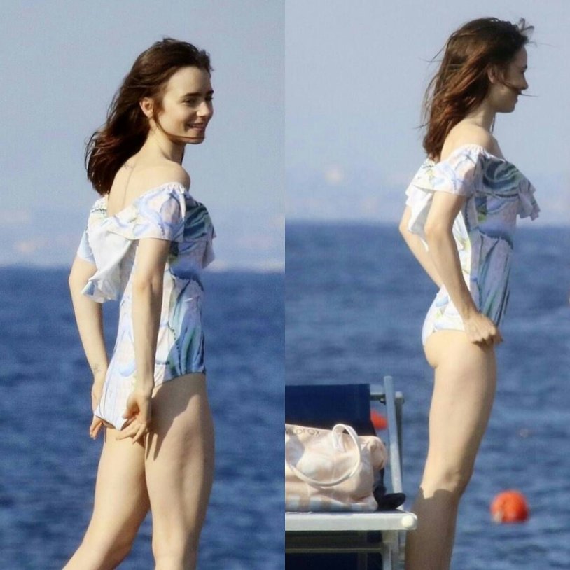 Lily Collins figure of anorexia