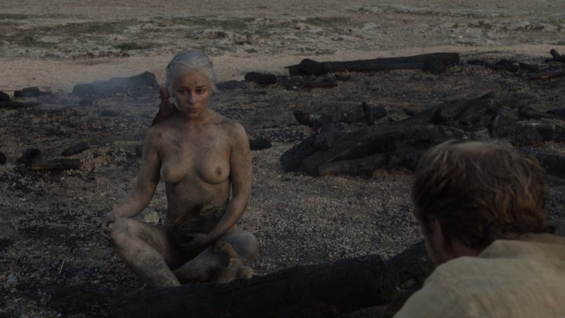 Naked Emilia Clark in the series Game of Thrones