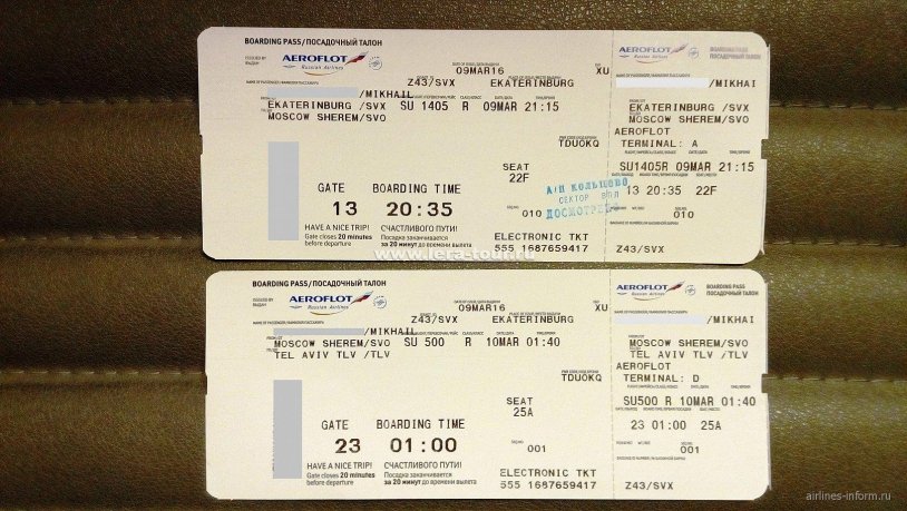 Landing card at the airport